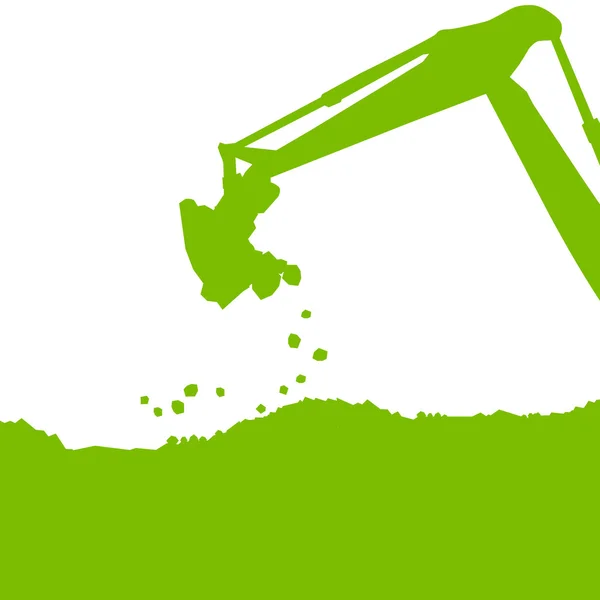Grävmaskin lastare traktor gräva på industriella byggarbetsplats — Stock vektor