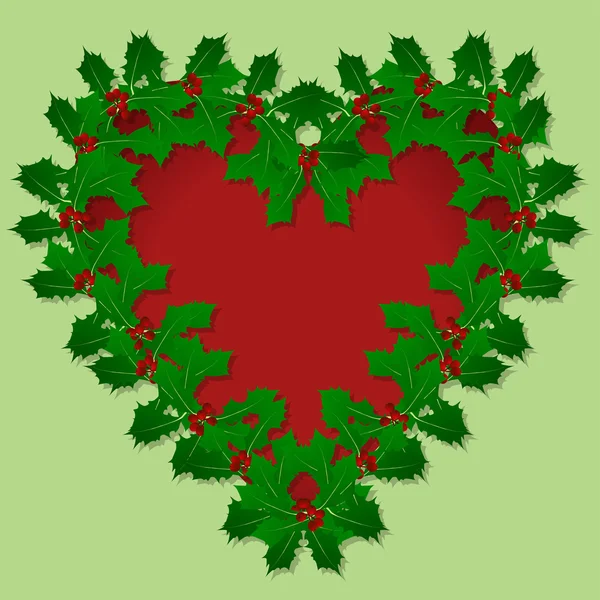 クリスマス ホリー ベリー ビンテージ休日装飾図 ba — ストックベクタ