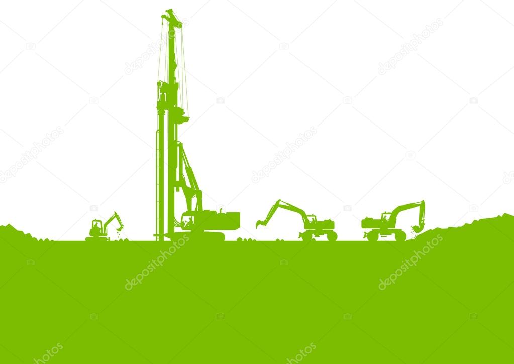 Ecology industrial construction site vector background illustrat