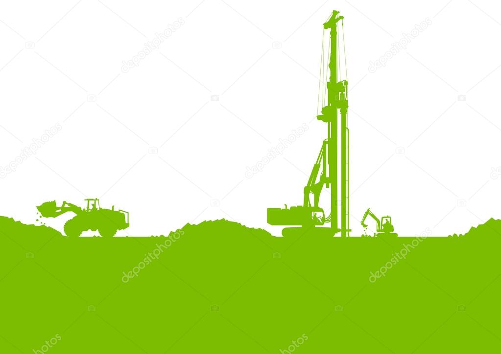 Ecology industrial construction site vector background illustrat