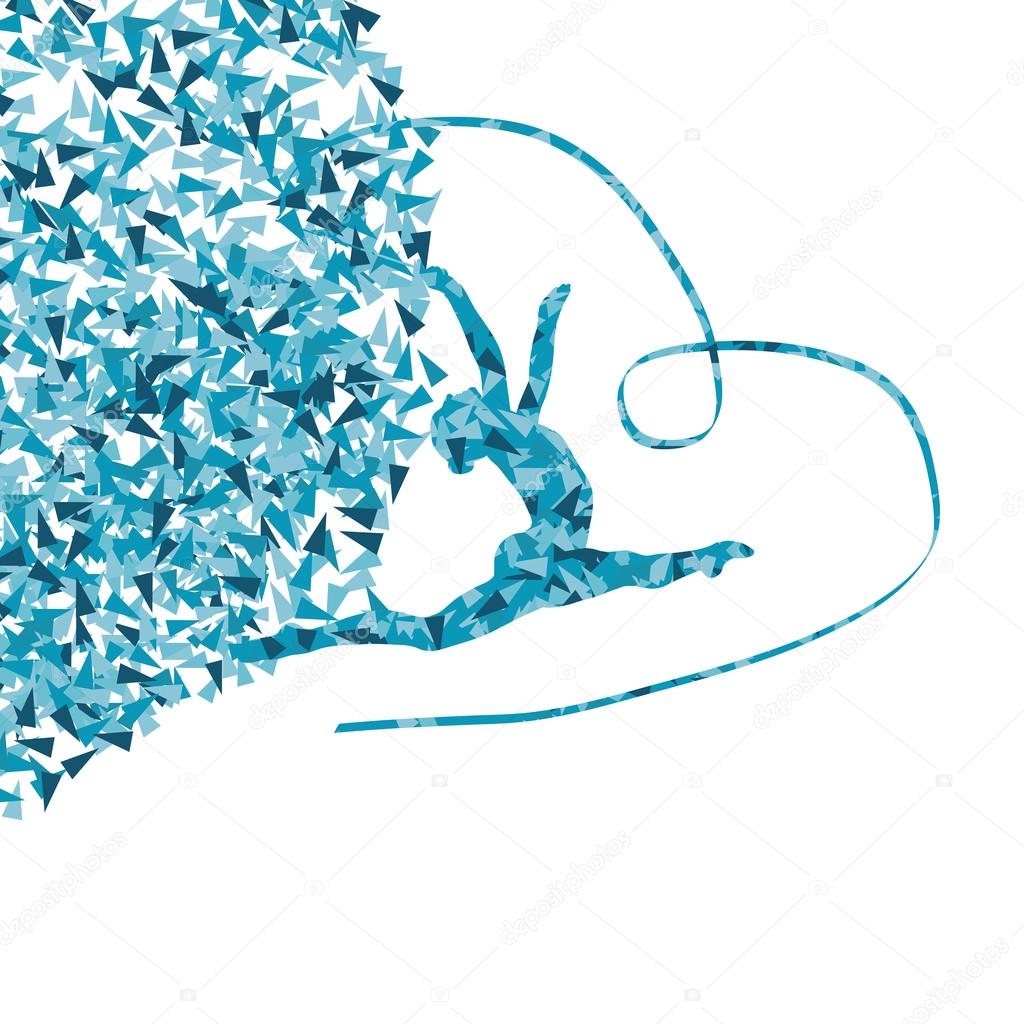 Art gymnastics with ribbon vector background concept Stock Vector Image