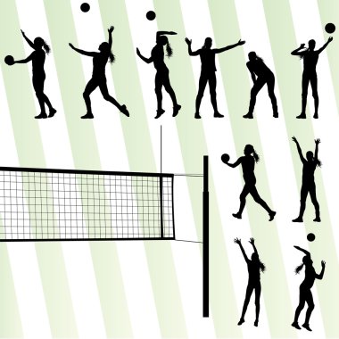 Voleybol kadın oyuncu vektör arka plan