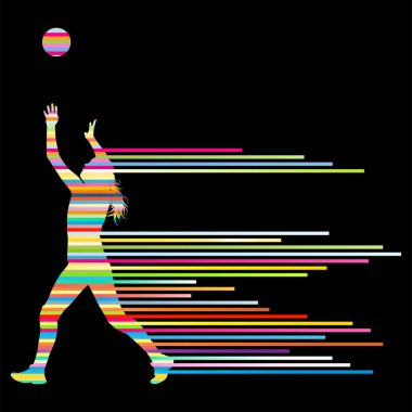 Voleybol kadın oyuncu vektör arka plan