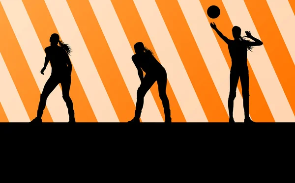 Volleybal vrouw speler vector achtergrond — Stockvector