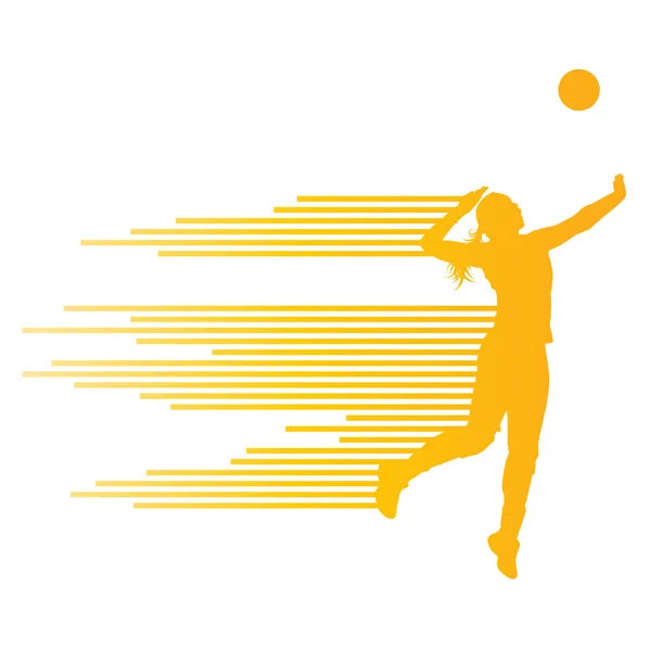 Voleibol mujer jugador vector fondo — Vector de stock