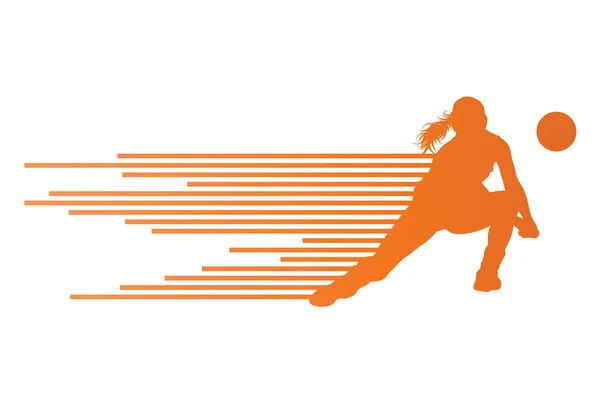 Voleibol mujer jugador vector fondo — Vector de stock