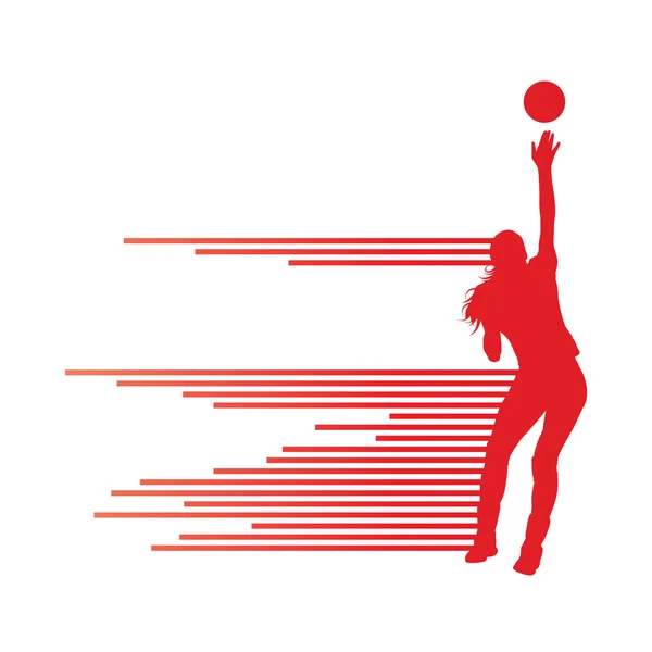 Voleibol mujer jugador vector fondo — Archivo Imágenes Vectoriales