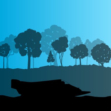 Powerboat vektör arka plan manzara