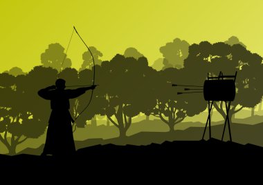 Etkin Japon kendo spor kyudo okçu dövüş sanatları savaşçı bo