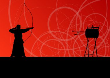 Etkin Japon kendo spor kyudo okçu dövüş sanatları savaşçı bo