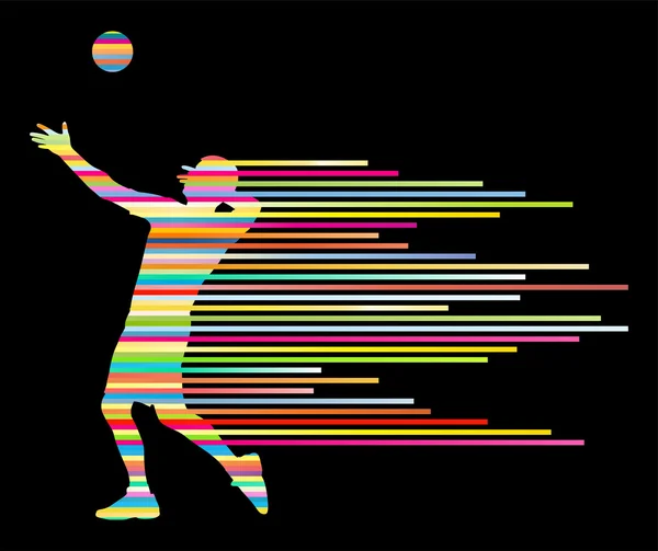 Volleyballer Vektor Silhouette Hintergrundkonzept — Stockvektor