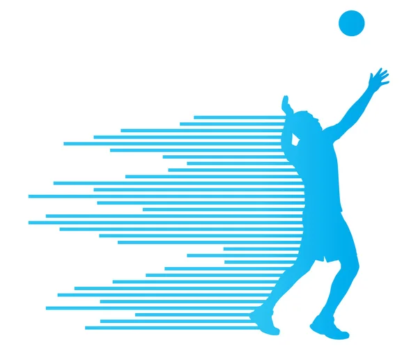 Volleyball player vector silhouette background concept — Stock Vector