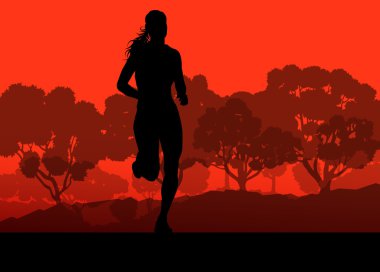 Çalıştırıcısı orman manzara vektör arka plan kavramı'nda