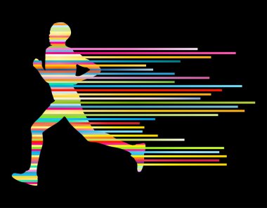 adam atlet siluet vektör arka plan şablonu kavramı