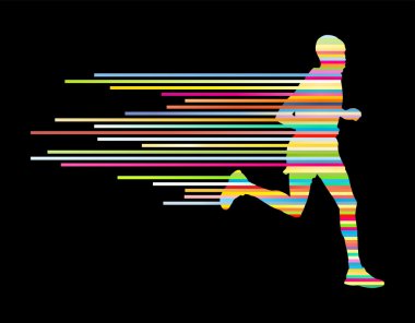 adam atlet siluet vektör arka plan şablonu kavramı