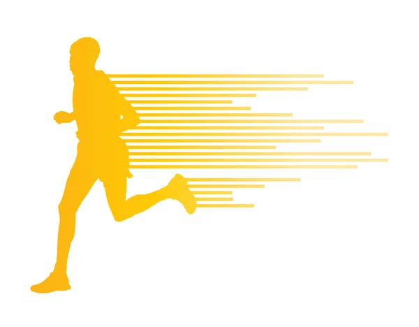 Mann Läufer Silhouette Vektor Hintergrund Vorlage Konzept — Stockvektor