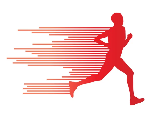 Człowiek biegacz sylwetka wektor koncepcja szablon tło — Wektor stockowy