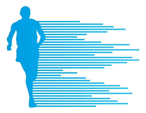 Muž běžec silueta vektor pozadí šablony koncept — Stockový vektor