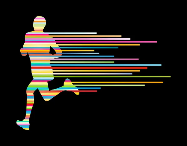 Man runner silhouette vector background template concept — Stock Vector