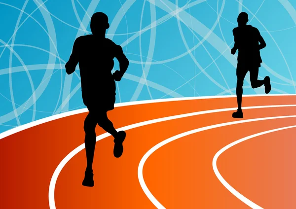 Actieve loper sport Atletiek uitgevoerd silhouetten illustratie b — Stockvector