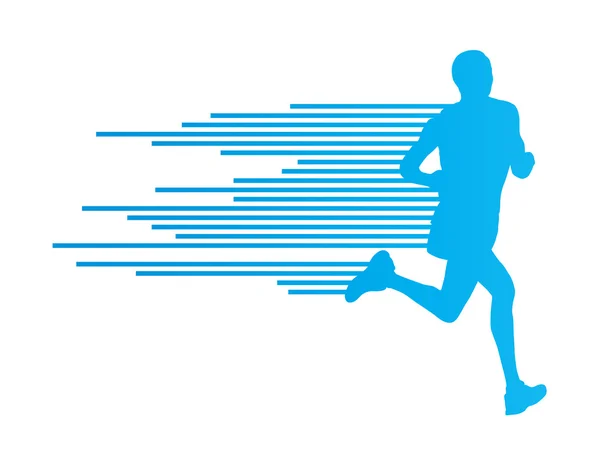 Man runner silhouette vector background template concept — Stock Vector