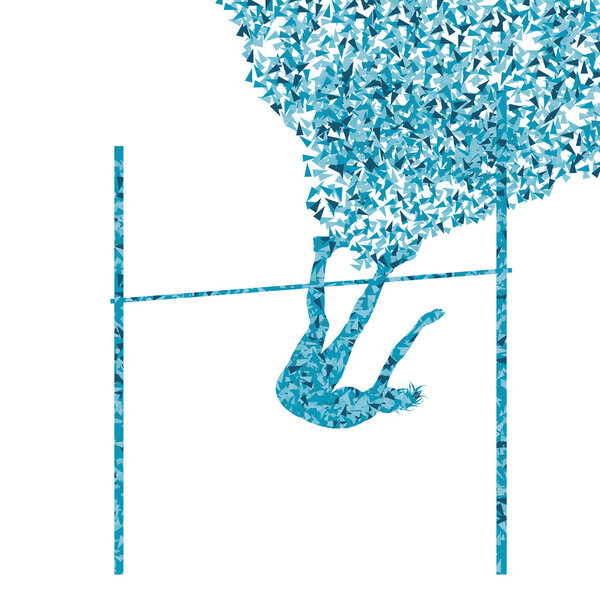 High jump woman athletics active girl sport silhouette concept i