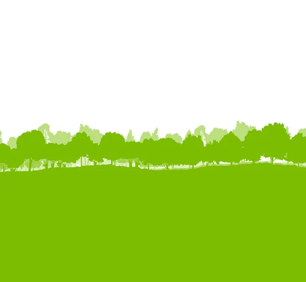 Lesní stromy siluety šířku obrázku pozadí ecolo — Stockový vektor