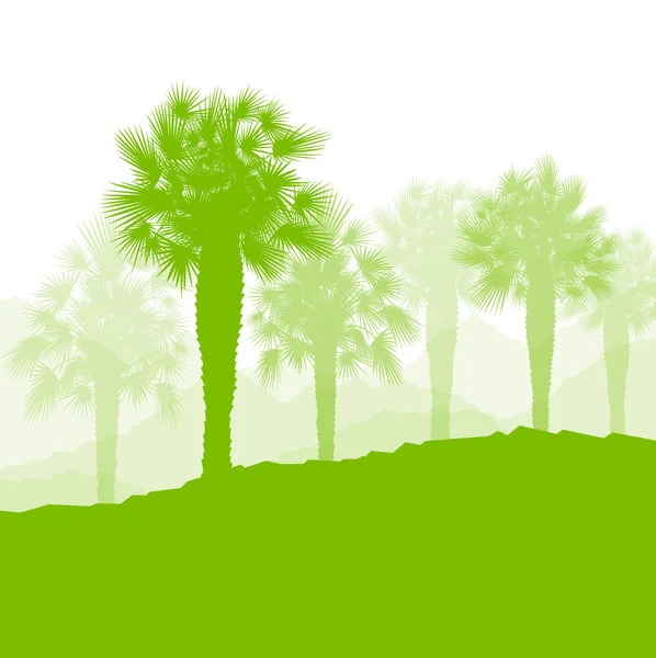Palma paesaggio ecologia ambiente verde concetto sfondo — Vettoriale Stock