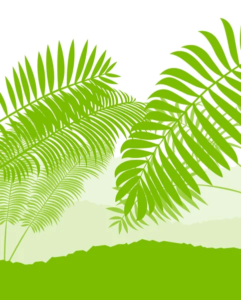 Palm boom landschap ecologie milieu groene concept achtergrond — Stockvector