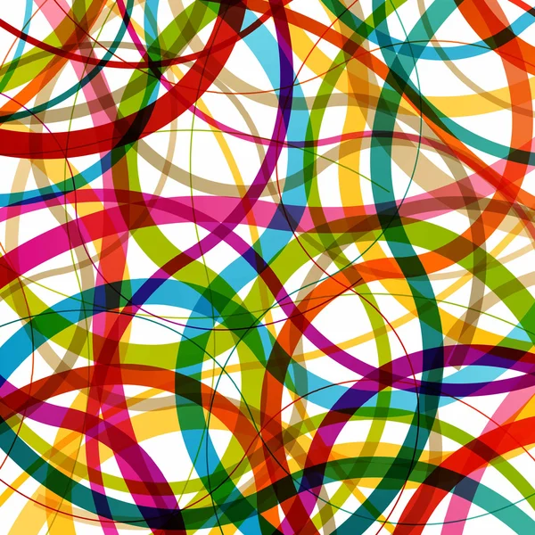 Renkli yuvarlak elips çizgiler dalgalar renkli mozaik soyut illustr — Stok Vektör