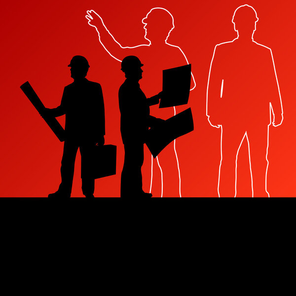 Мужчины инженеры горняки и строители в шлемах работают ли
