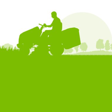 Çim taşıyıcı kesme çim vektör arka plan ekoloji konsantrasyon adamla