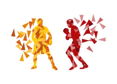 Adam boks mücadele her maç vektör arka plan co karşı karşıya