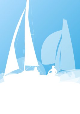 Yelkenli yat yarışı vektör arka plan ulaşım rekabet 