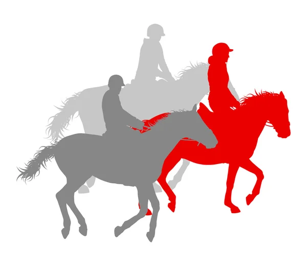 Cavalo equitação vencedor vetor fundo conceito isolado sobre whit —  Vetores de Stock