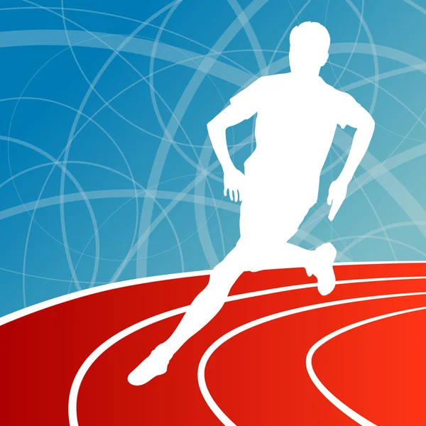 Ejecutar fitness man sprinting y entrenamiento para maratón — Vector de stock