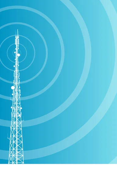 Antenne transmissie mededeling toren vector achtergrond — Stockvector