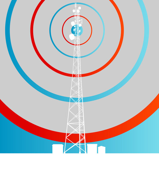 Antenna transmission communication tower vector background