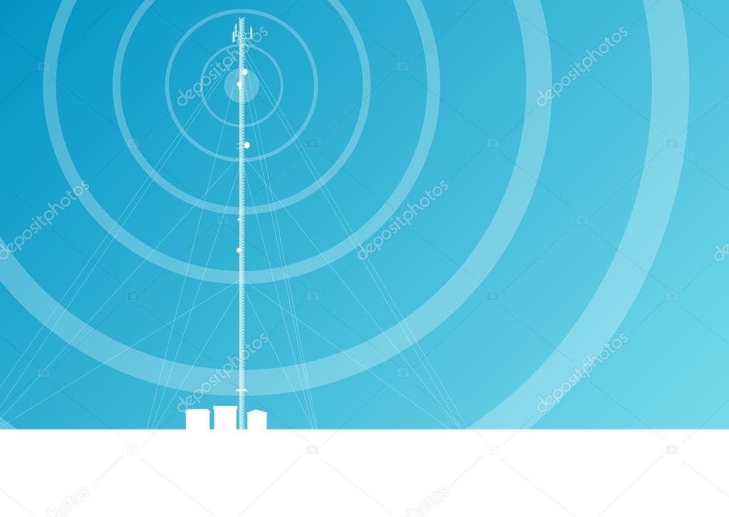 Antenna transmission communication tower vector background