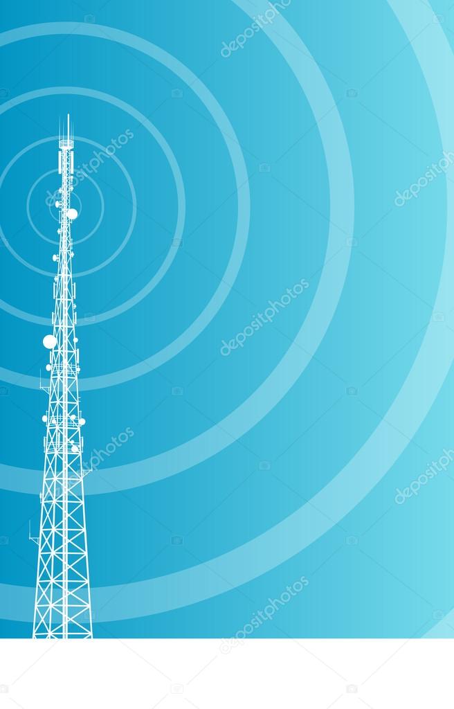 Antenna transmission communication tower vector background