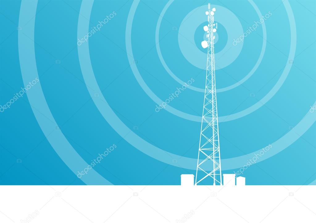 Antenna transmission communication tower vector background