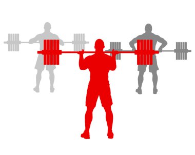Adam powerlifting ağırlıkları izole soyut kazanan kavram vektör