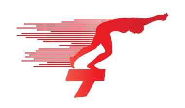 Başlangıç blok vektör arka plan co üzerinde atlama pozisyonunun yüzücü