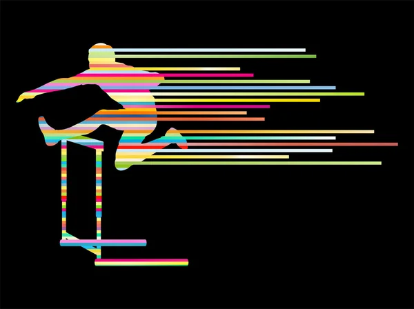 Athlète homme se précipitant dans l'athlétisme vecteur fond concéder — Image vectorielle