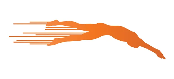 Athlète homme nageur saut vectoriel concept de fond — Image vectorielle