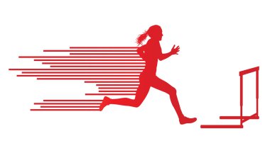 Atletizm vektör arka plan konsantrasyon Olimpiyat sporcu kadın