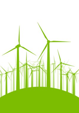 Rüzgar jeneratör türbin temiz enerji kavramı vektör arka plan