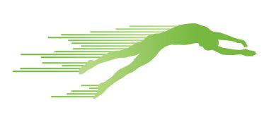 Sporcu adam yüzücü vektör arka plan kavramı atlama