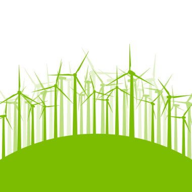 Rüzgar jeneratör türbin temiz enerji kavramı vektör arka plan