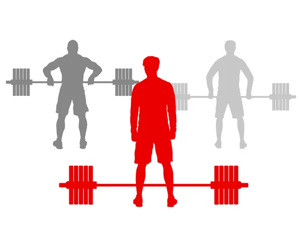 Man powerlifting weights isolated abstract winner concept vector — Stock Vector